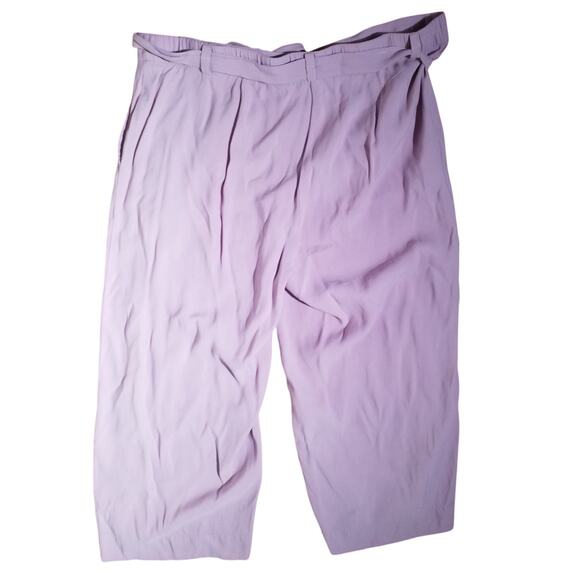 J Jill Womens Size 18 Elastic Waist Tie Belt Pants Pink Pockets Wide Leg Zipper - Picture 2 of 4